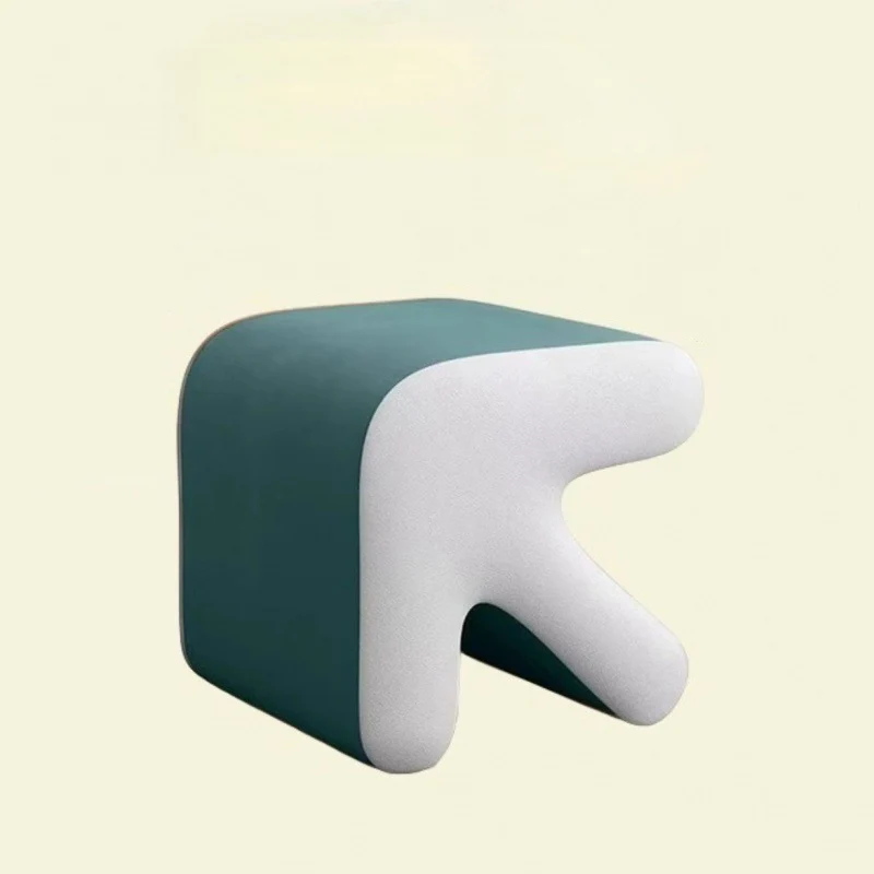 Contemporary Creative Arrow Synthetic Fabric Plywood Footstool Backless Armless For Living Room