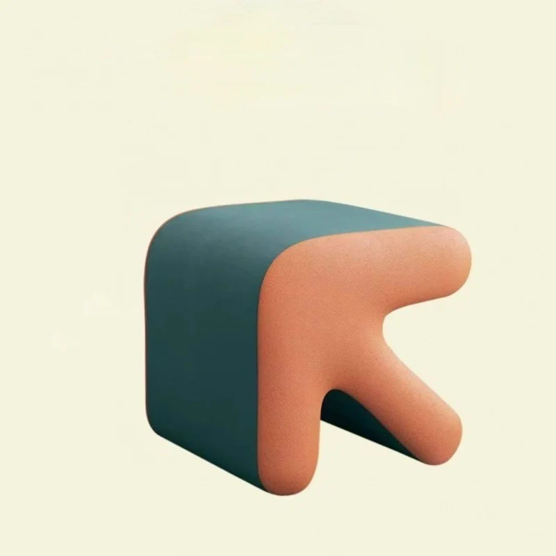 Contemporary Creative Arrow Synthetic Fabric Plywood Footstool Backless Armless For Living Room