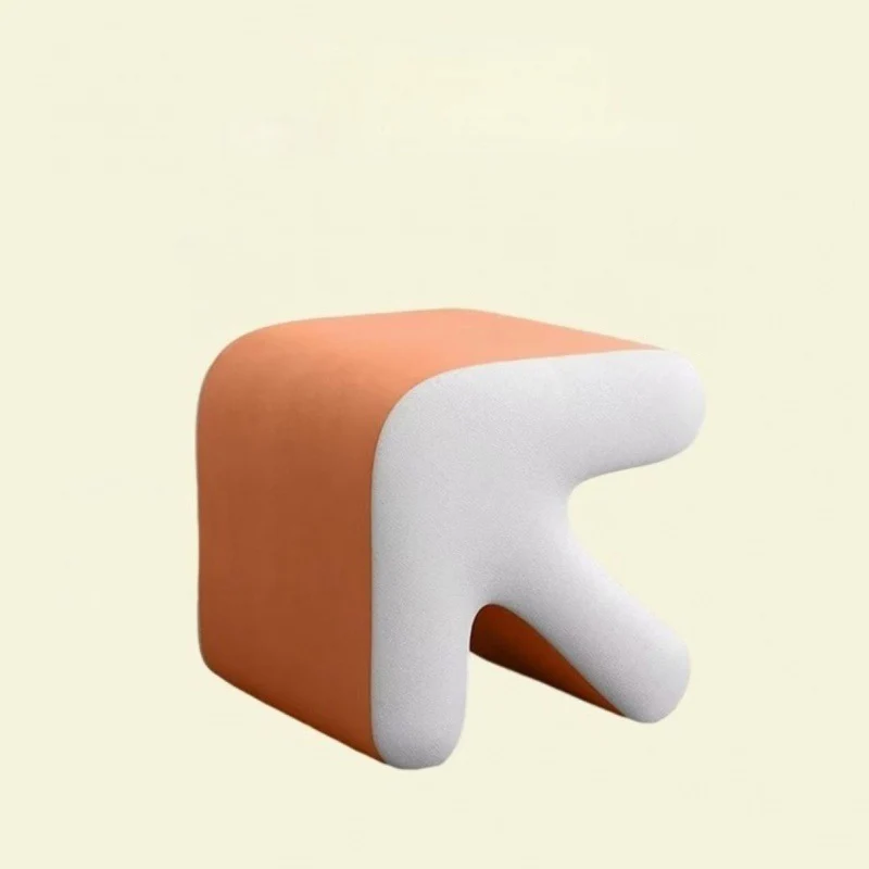 Contemporary Creative Arrow Synthetic Fabric Plywood Footstool Backless Armless For Living Room
