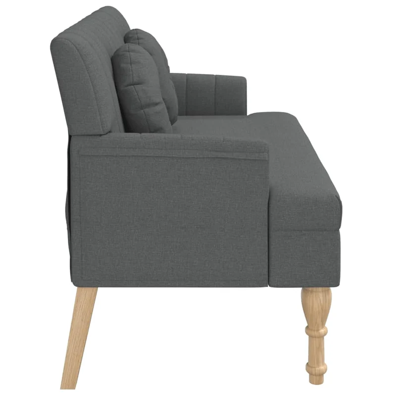 Banquette banc canapé avec coussins dossier et accoudoirs 113 x 64,5 x 75,5 cm en tissu gris DEC024630