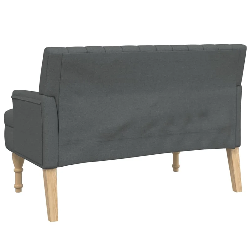 Banquette banc canapé avec coussins dossier et accoudoirs 113 x 64,5 x 75,5 cm en tissu gris DEC024630