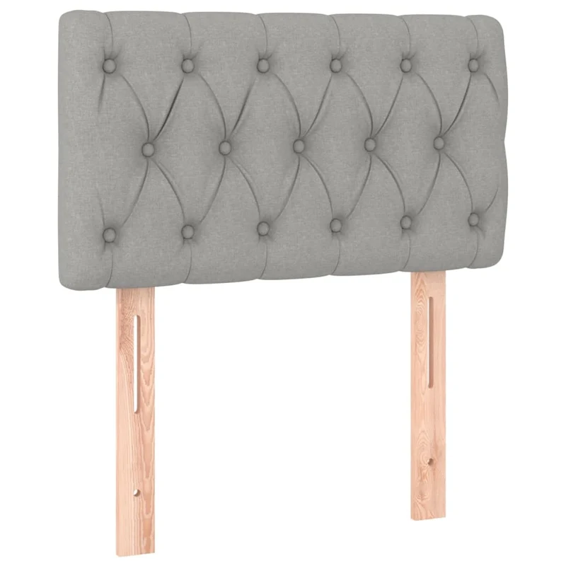 Cadre de lit LED avec sommier tête de lit matelas 80x200cm tissu gris clair TDL0209490