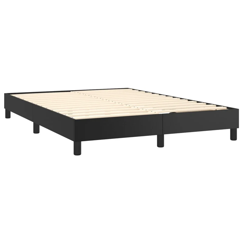 Cadre de lit LED avec sommier tête de lit matelas 140x200cm synthétique noir TDL0209192