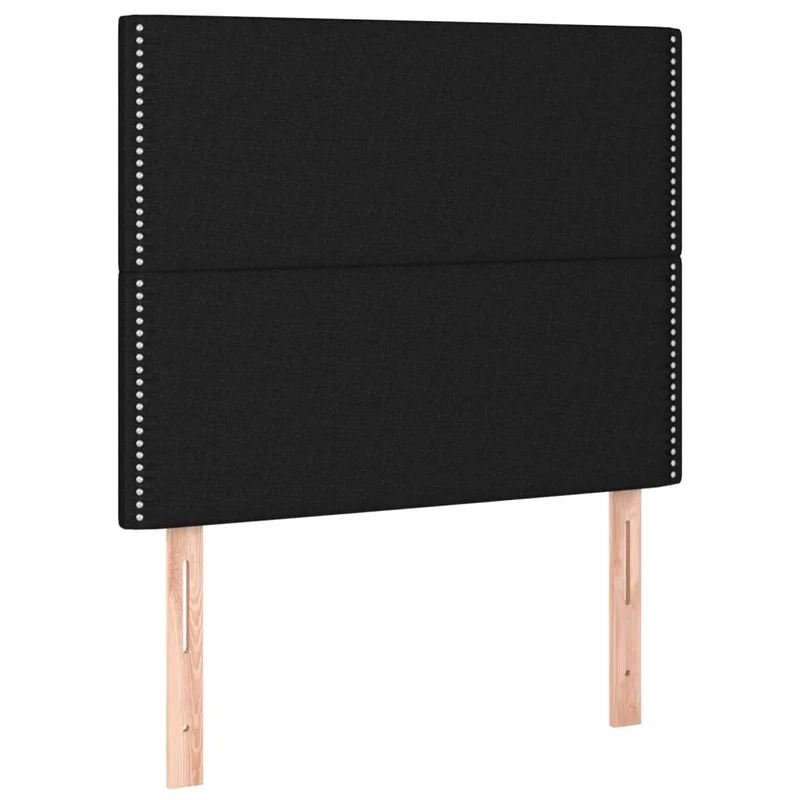 Cadre de lit LED avec sommier tête de lit matelas 90x190 cm tissu noir TDL0209067