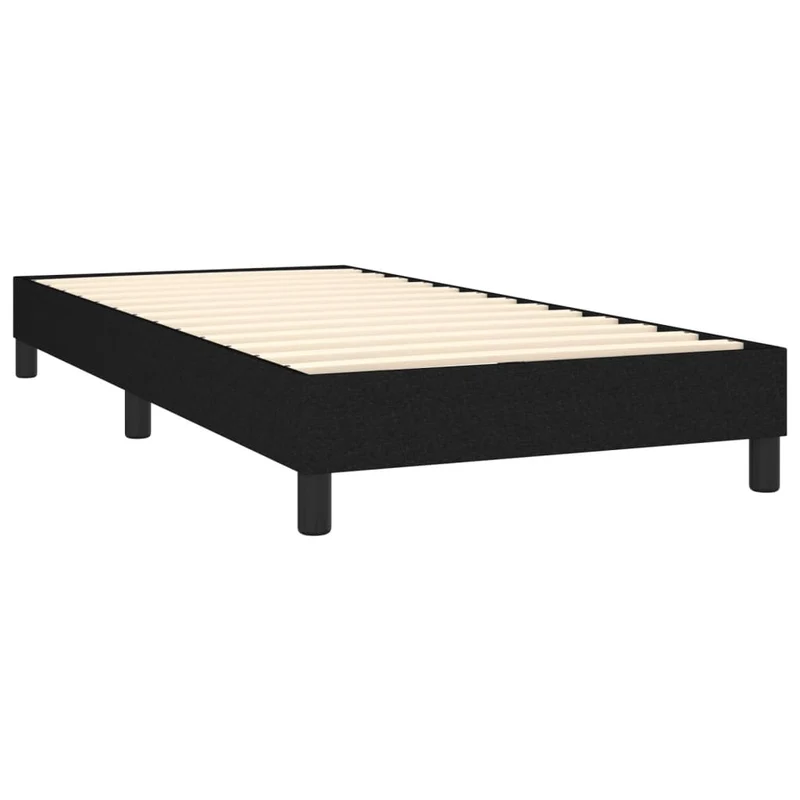 Cadre de lit LED avec sommier tête de lit matelas 90x190 cm tissu noir TDL0209057