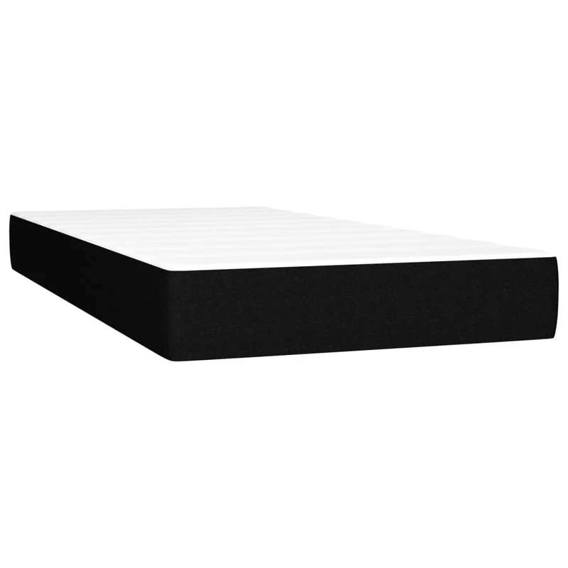Cadre de lit LED avec sommier tête de lit matelas 90x190 cm tissu noir TDL0209057