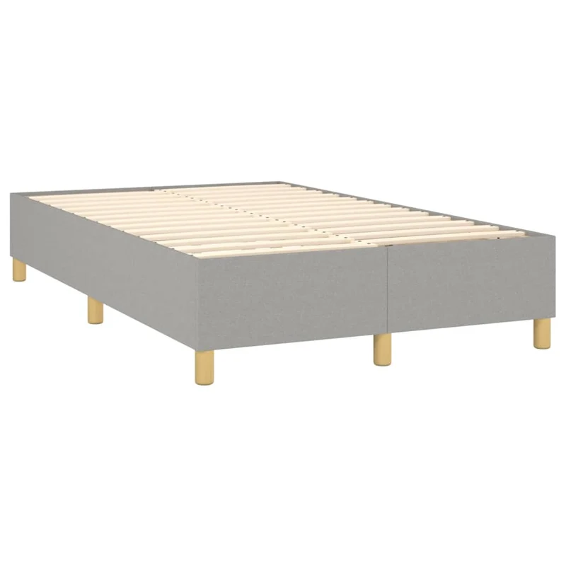 Cadre de lit LED avec sommier tête de lit matelas surmatelas 120x200 cm tissu gris clair TDL0207890