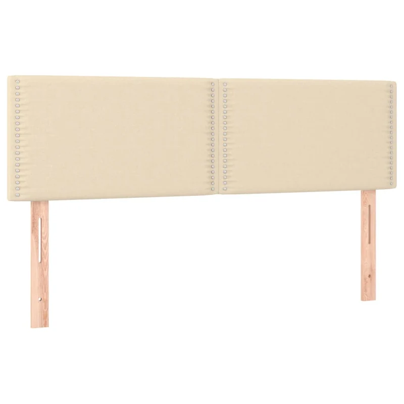 Tête de lit accessoire couchage chambre à coucher meuble en 2 parties 72 x 5 x 78/88 cm tissu crème TDL0206501