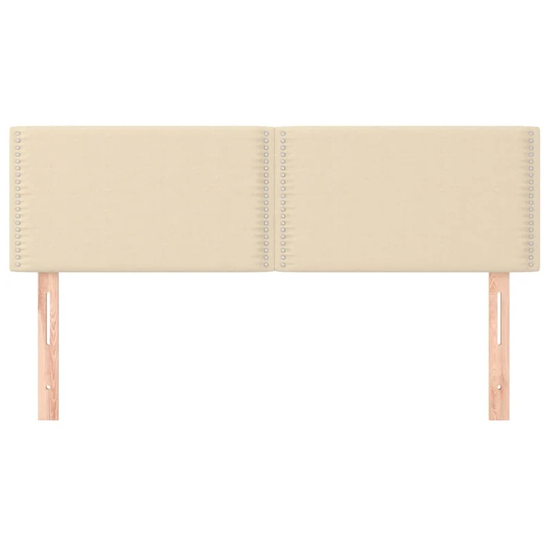 Tête de lit accessoire couchage chambre à coucher meuble en 2 parties 72 x 5 x 78/88 cm tissu crème TDL0206501