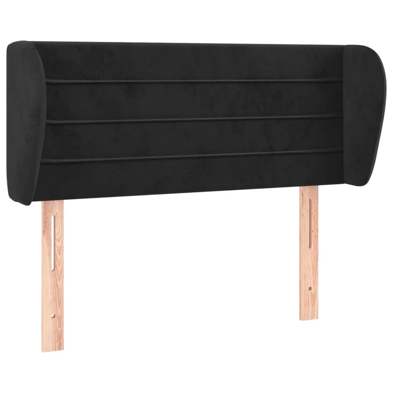 Tête de lit accessoire couchage chambre à coucher meuble avec rebord latéral 103 x 23 x 78/88 cm Tissu velours noir TDL0204588