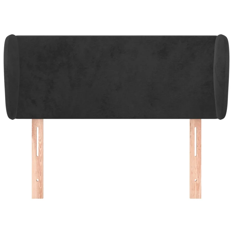 Tête de lit accessoire couchage chambre à coucher meuble avec rebord latéral 93 x 23 x 78/88 cm Tissu velours noir TDL0204372