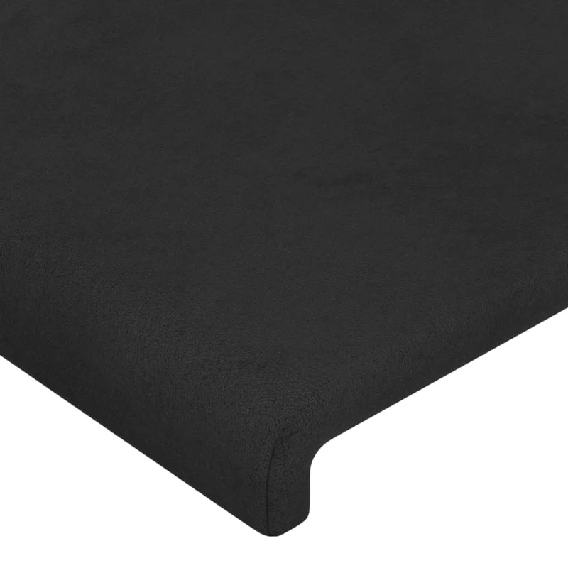 Tête de lit accessoire couchage chambre à coucher meuble avec rebord latéral 93 x 23 x 78/88 cm Tissu velours noir TDL0204372