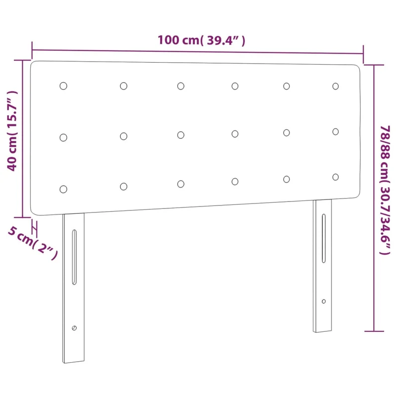 Tête de lit accessoire couchage chambre à coucher meuble 100 x 5 x 78/88 cm synthétique gris TDL0203553