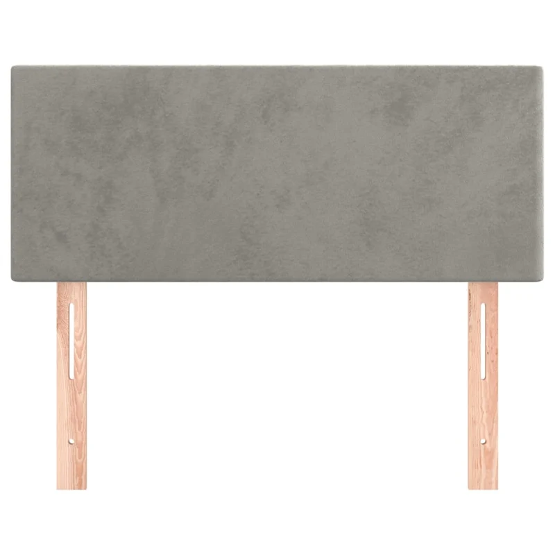 Tête de lit accessoire couchage chambre à coucher meuble 80 x 5 x 78/88 cm tissu velours gris clair TDL0203210