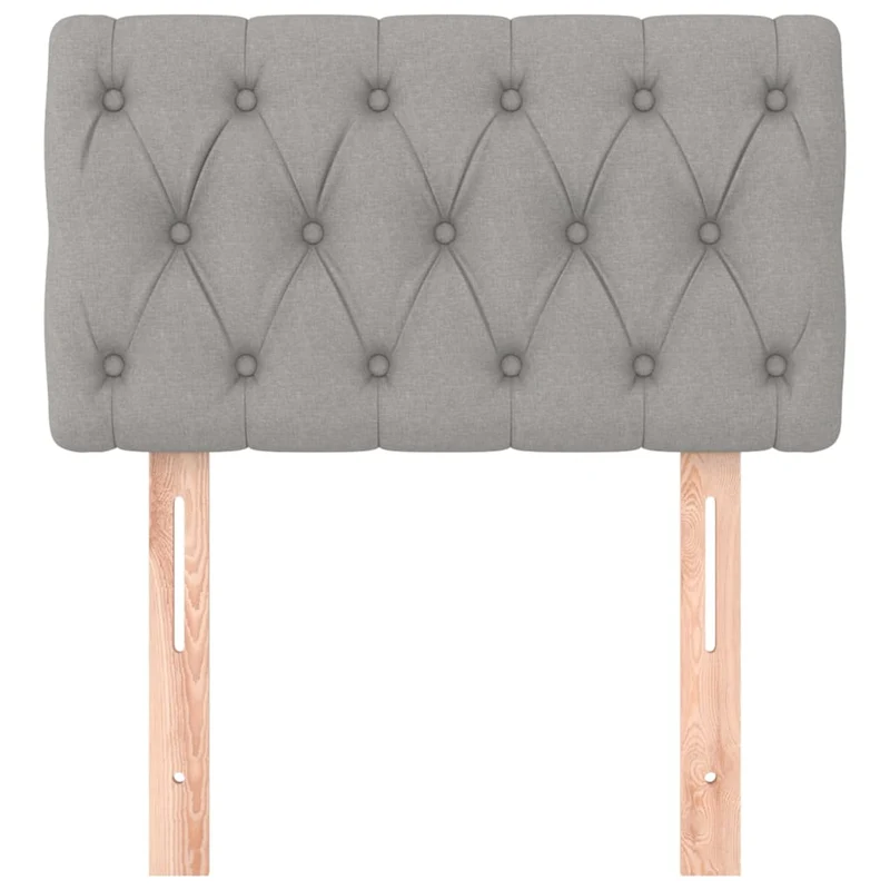Tête de lit accessoire couchage chambre à coucher meuble 80 x 7 x 78/88 cm tissu gris clair TDL0203209