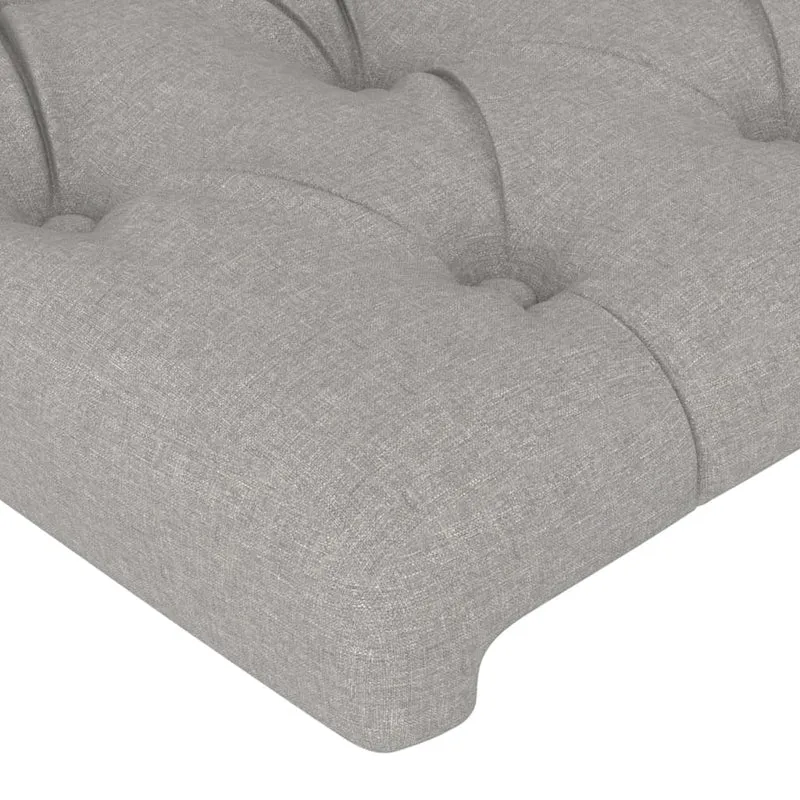 Tête de lit accessoire couchage chambre à coucher meuble 80 x 7 x 78/88 cm tissu gris clair TDL0203209