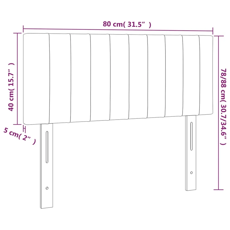 Tête de lit accessoire couchage chambre à coucher meuble 80 x 5 x 78/88 cm tissu gris foncé TDL0203179