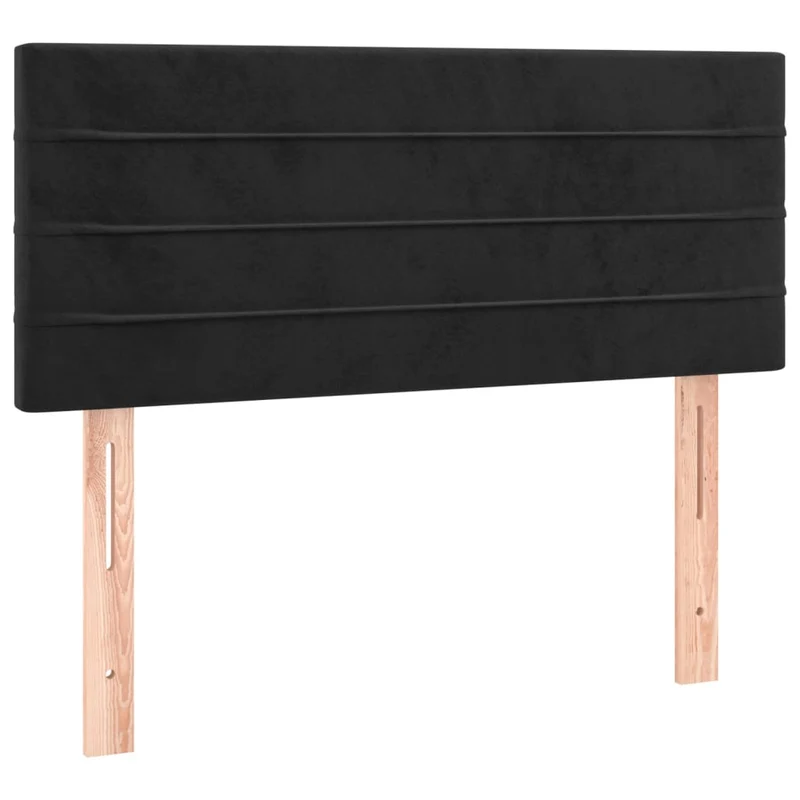 Tête de lit accessoire couchage chambre à coucher meuble 100 x 5 x 78/88 cm tissu velours noir TDL0202388