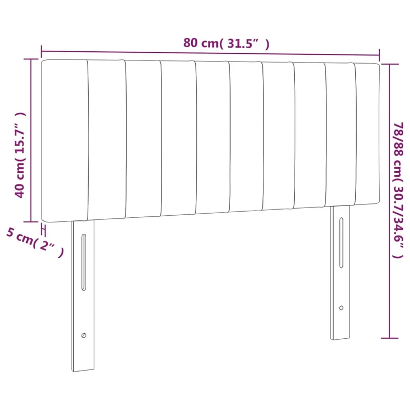 Tête de lit accessoire couchage chambre à coucher meuble à LED 80 x 5 x 78/88 cm tissu gris clair TDL0201275