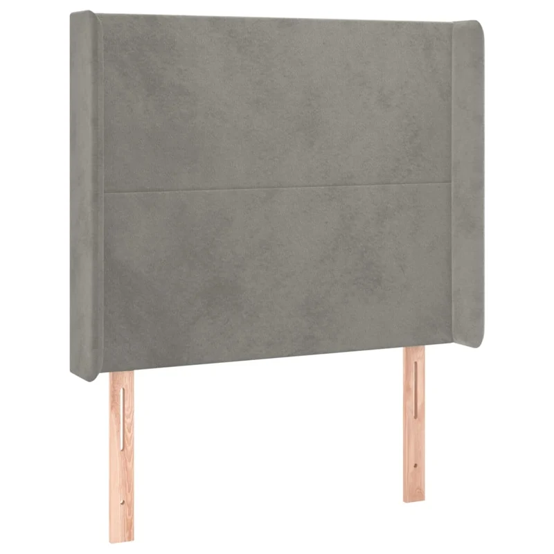 Cadre de lit LED avec sommier tête de lit matelas 90x190cm tissu velours gris clair TDL0208483