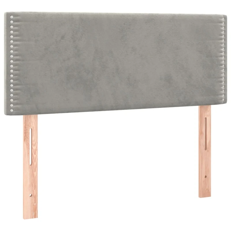 Cadre de lit LED avec sommier tête de lit matelas 90x200cm tissu velours gris clair TDL0208466