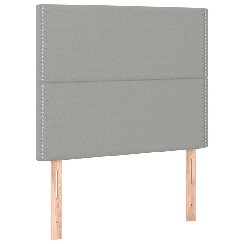 Cadre de lit LED avec sommier tête de lit matelas surmatelas 100x200 cm tissu gris clair TDL0207953