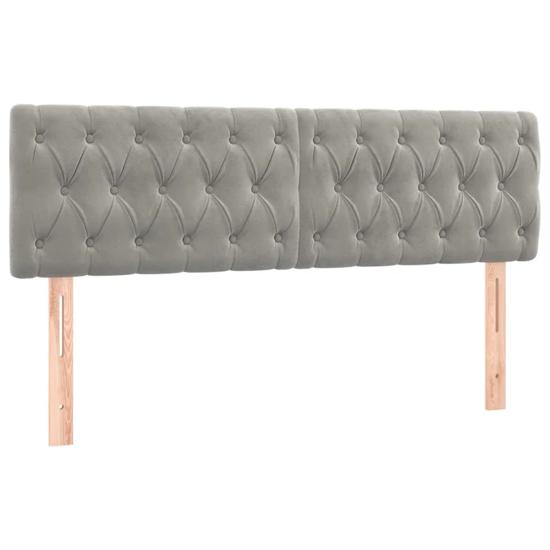 Cadre de lit LED avec sommier tête de lit matelas surmatelas 140x200 cm tissu velours gris clair TDL0207834