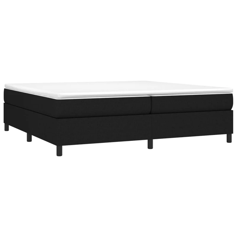 Sommier à lattes sur pieds cadre de lit 200x200 cm tissu noir TDL0206991