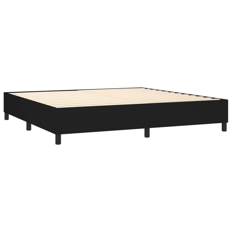 Sommier à lattes sur pieds cadre de lit 200x200 cm tissu noir TDL0206991