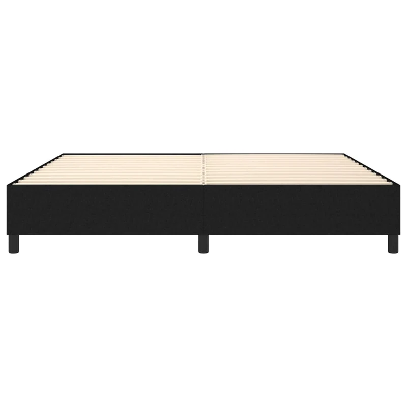 Sommier à lattes sur pieds cadre de lit 200x200 cm tissu noir TDL0206991