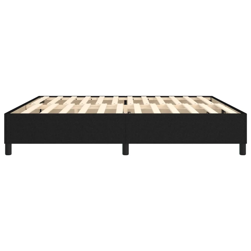 Sommier à lattes sur pieds cadre de lit 200x200 cm tissu noir TDL0206991