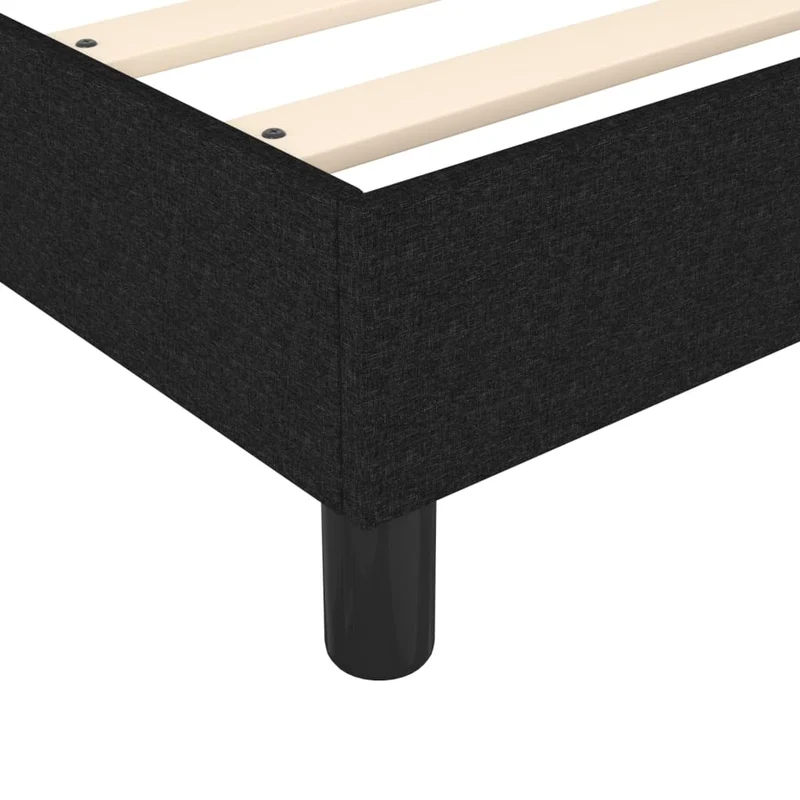 Sommier à lattes sur pieds cadre de lit 200x200 cm tissu noir TDL0206991