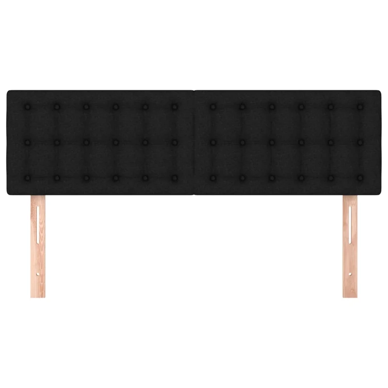 Tête de lit accessoire couchage chambre à coucher meuble en 2 parties 72 x 5 x 78/88 cm tissu noir TDL0206259