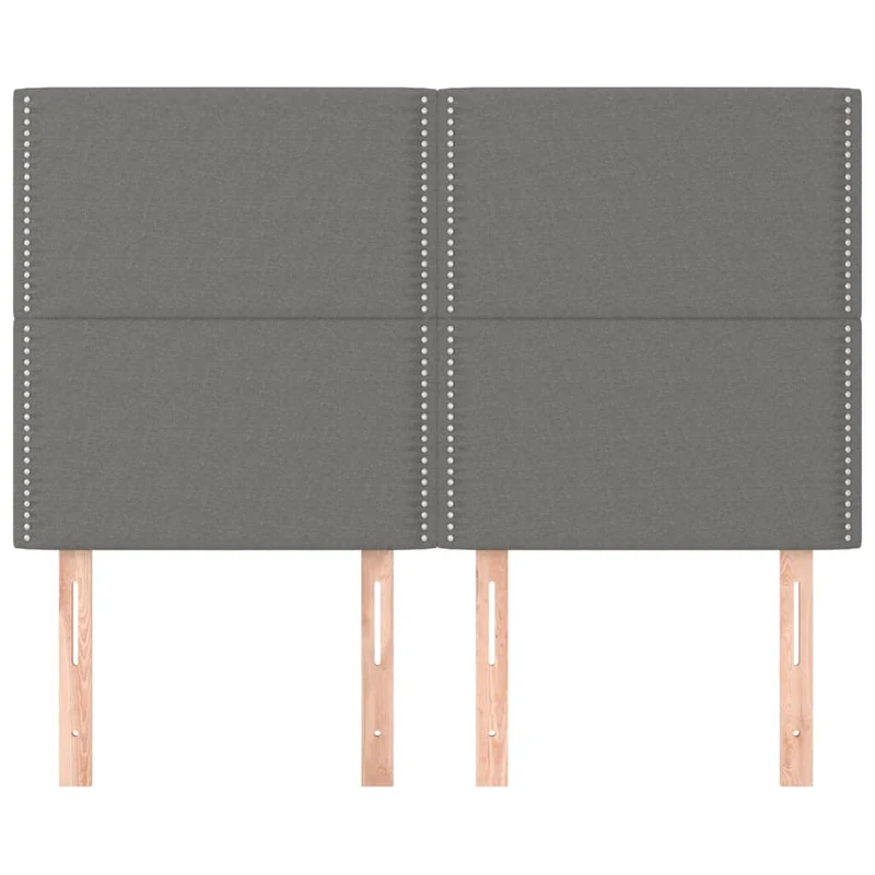 Tête de lit accessoire couchage chambre à coucher meuble en 4 parties 72 x 5 x 78/88 cm tissu gris foncé TDL0206012