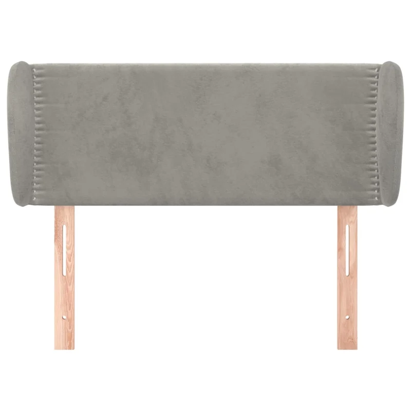Tête de lit accessoire couchage chambre à coucher meuble avec rebord latéral 103 x 23 x 78/88 cm tissu velours gris clair TDL0205280