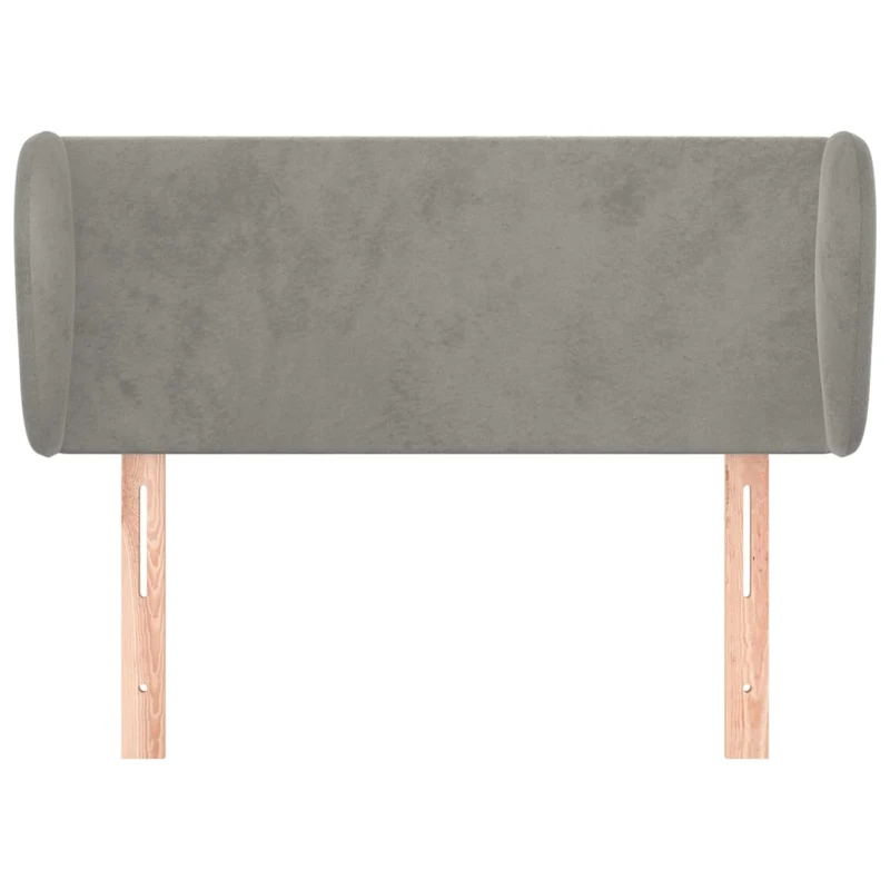 Tête de lit accessoire couchage chambre à coucher meuble avec rebord latéral 103 x 23 x 78/88 cm tissu velours gris clair TDL0205279