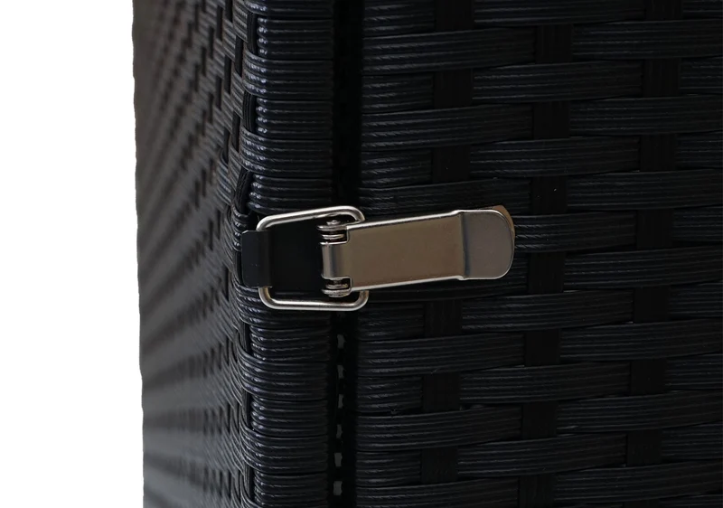Abri de poubelle extérieur conteneurs à ordures 110x65x66 cm en rotin poly noir 120 litres 04_0002857