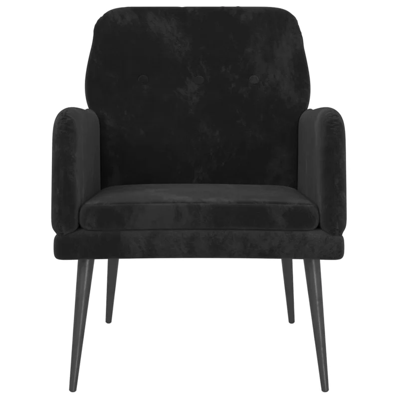 Fauteuil lounge design et moderne avec accoudoirs 62 x 79 x 79 cm en velours noir DEC028646