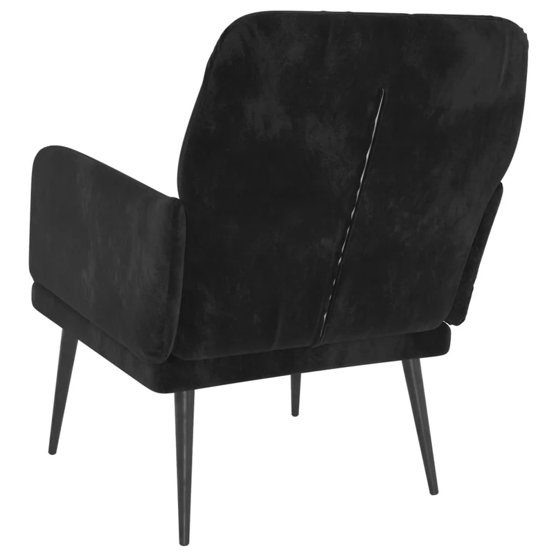 Fauteuil lounge design et moderne avec accoudoirs 62 x 79 x 79 cm en velours noir DEC028646