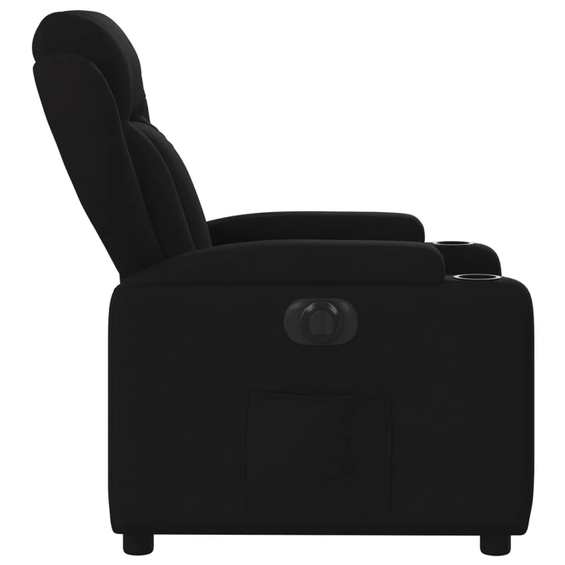 Fauteuil relax TV fonction d'inclinaison électrique très confortable en tissu noir DEC028507