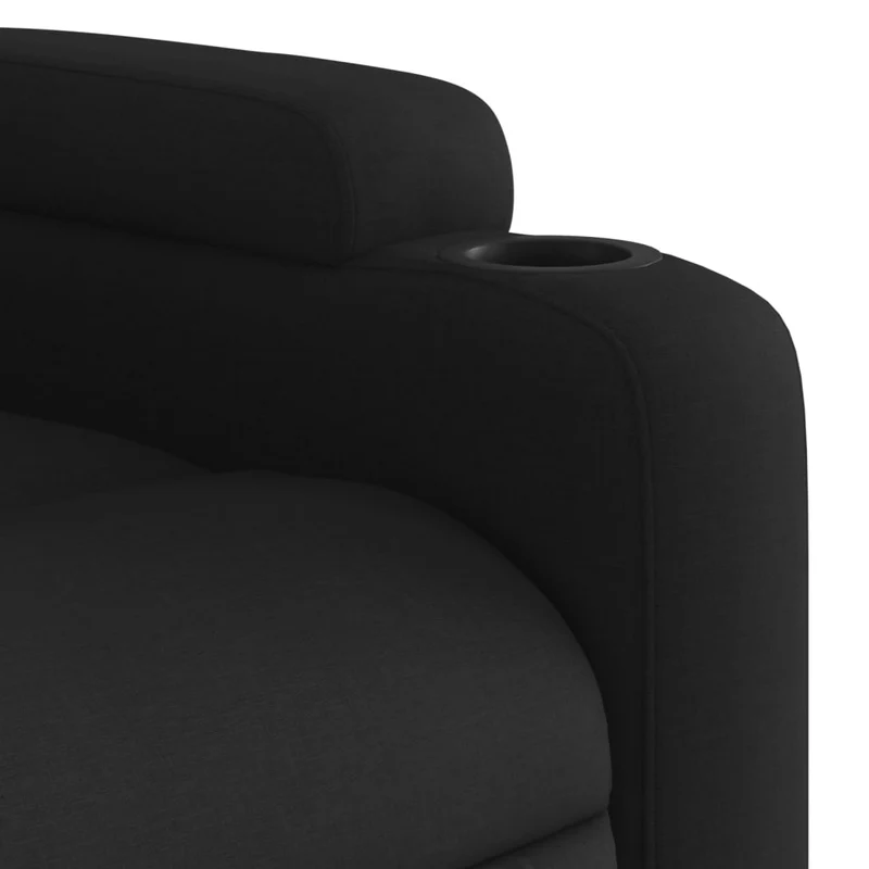 Fauteuil relax TV fonction d'inclinaison électrique très confortable en tissu noir DEC028507