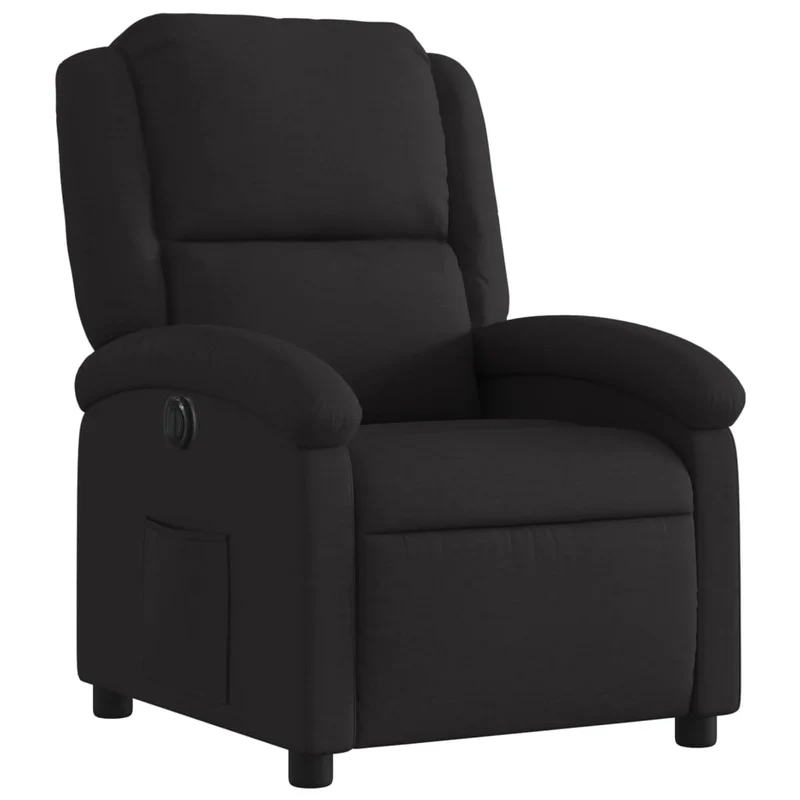 Fauteuil relax TV fonction d'inclinaison électrique très confortable en tissu noir DEC028491