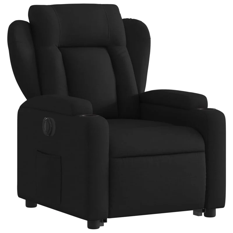 Fauteuil relax TV fonction de levage électrique très confortable en tissu noir DEC028485
