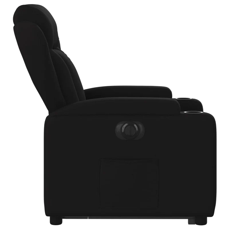 Fauteuil relax TV fonction de levage électrique très confortable en tissu noir DEC028485
