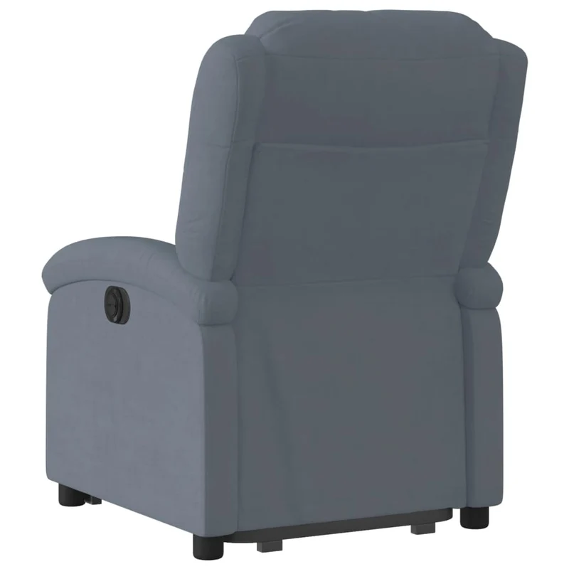 Fauteuil relax TV fonction de levage électrique très confortable en velours gris foncé DEC028370