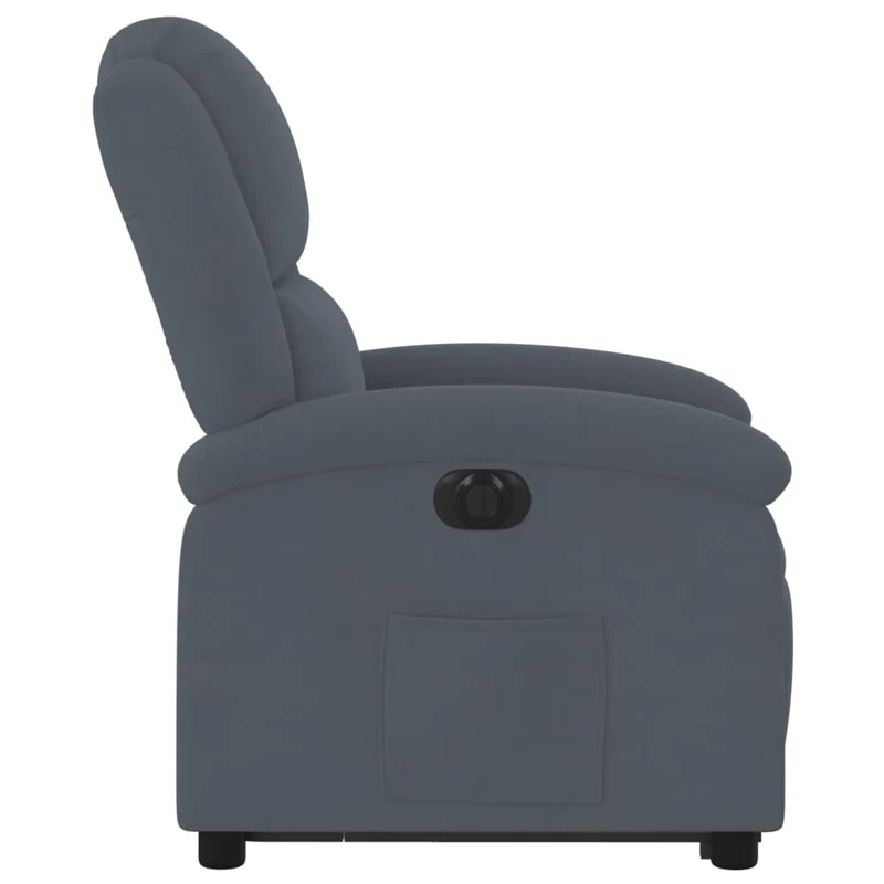 Fauteuil relax TV fonction de levage électrique très confortable en velours gris foncé DEC028370