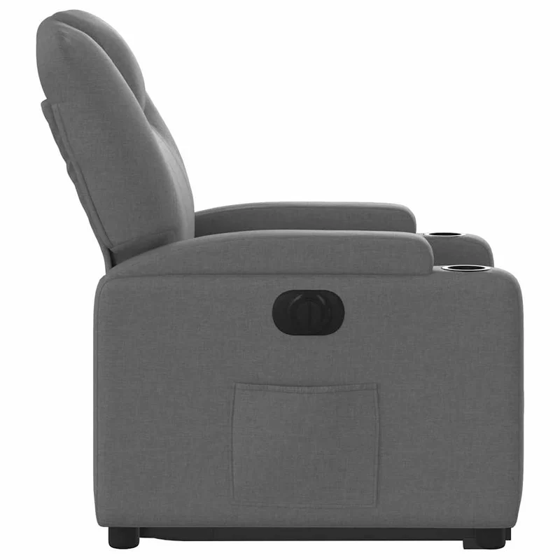 Fauteuil relax TV fonction de levage électrique très confortable en tissu gris foncé DEC028366