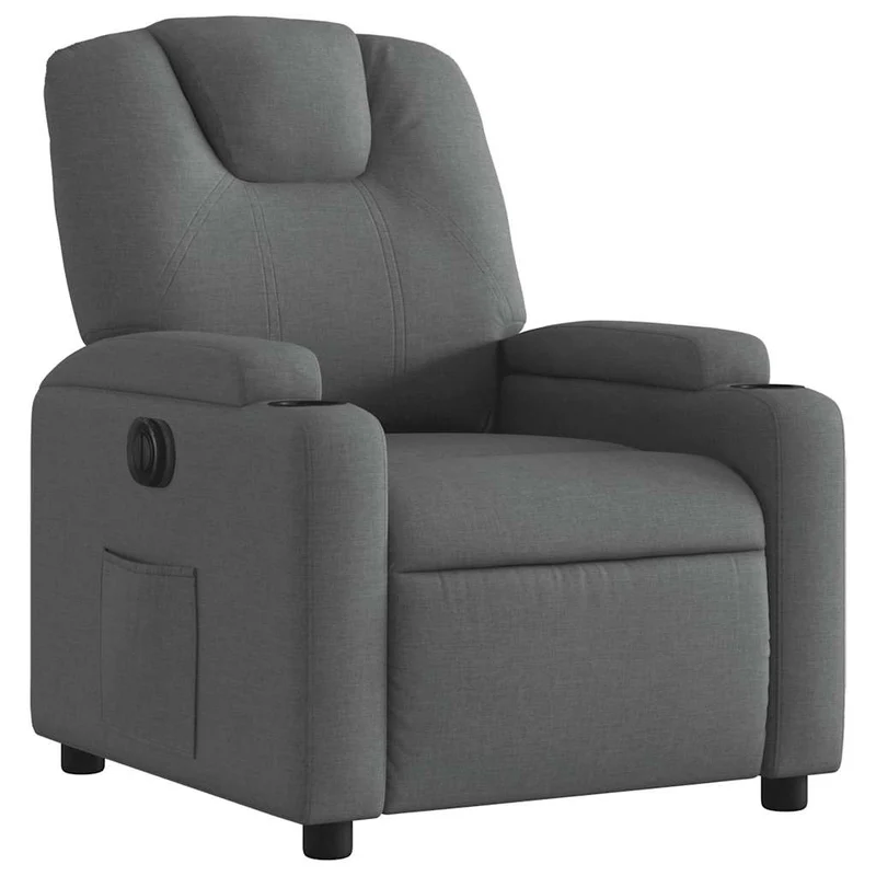 Fauteuil relax TV fauteuil inclinable électrique très confortable en tissu gris foncé DEC028365