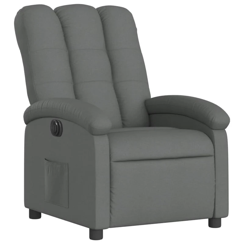 Fauteuil relax TV fonction d'inclinaison électrique très confortable en tissu gris foncé DEC028358