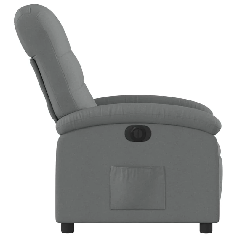Fauteuil relax TV fonction d'inclinaison électrique très confortable en tissu gris foncé DEC028358